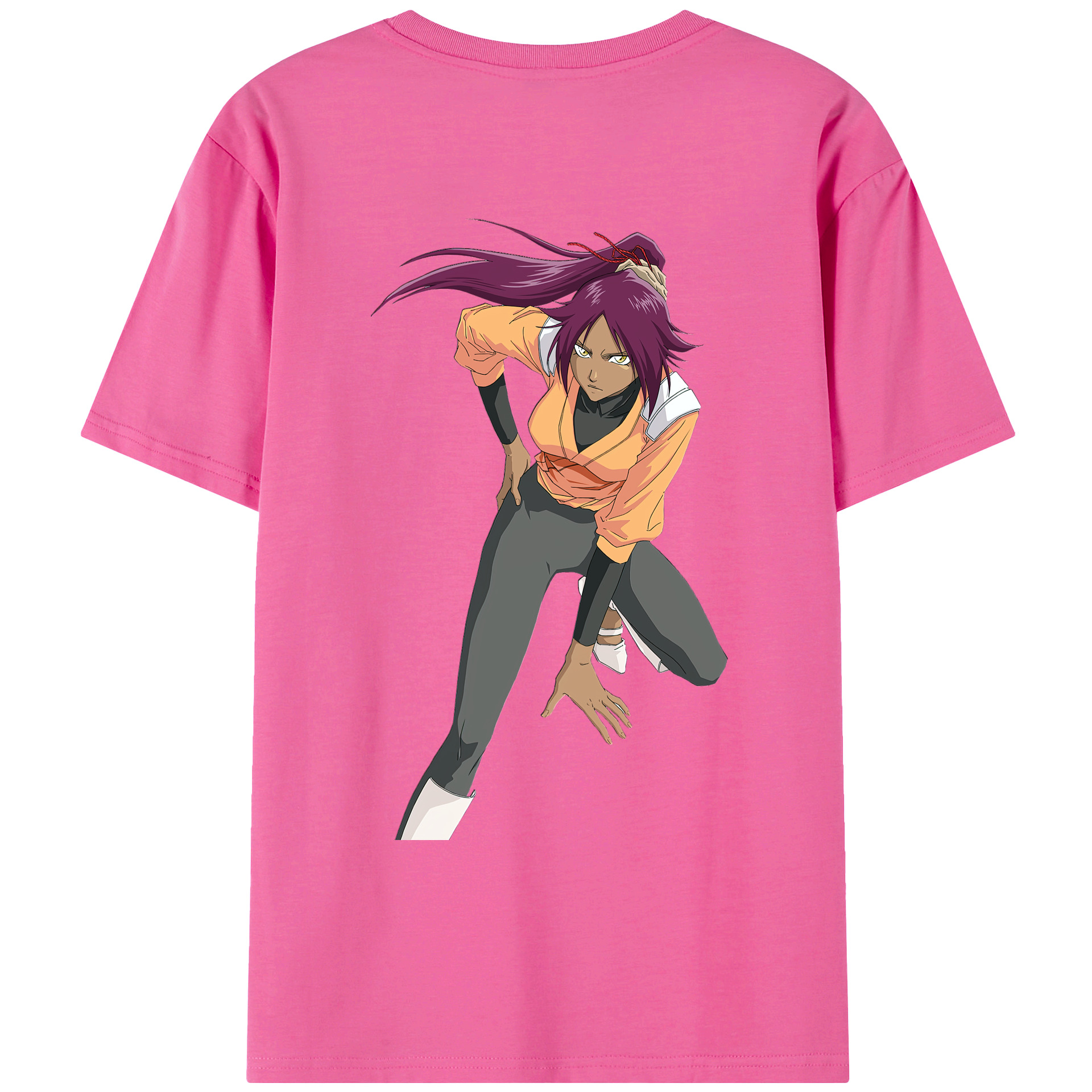 （画像用） ブリーチ 四楓院 夜一（しほういん よるいち） BLEACH Shihouin Yoruichi レディース半袖Tシャツ(バックプリント)